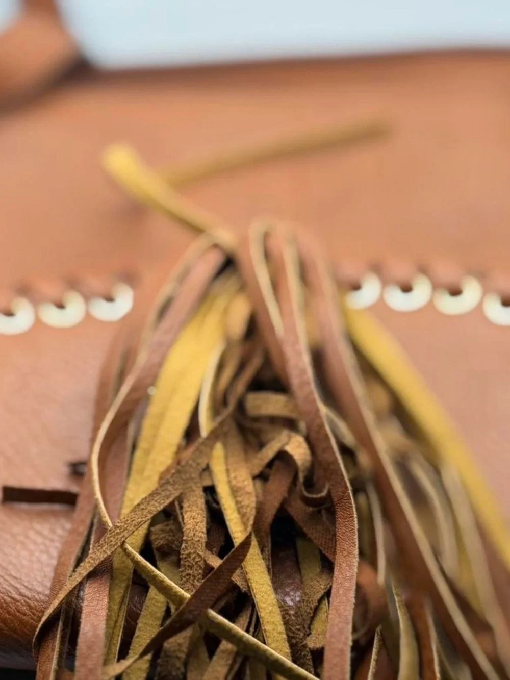 Michael Kors Tan Leather Tassel Crossbody Bag